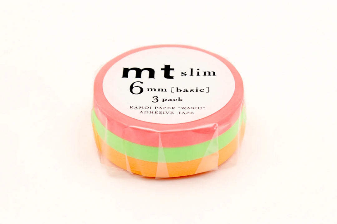 6mm Slim Tape - Set of 3 - Shocking Fluros