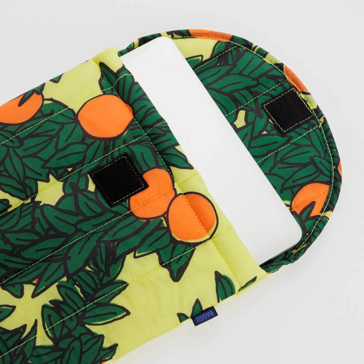 Puffy Laptop Sleeve 13" - Orange Tree Yellow