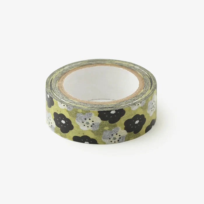 x SOU SOU - 15mm Roll of Tape - Smile Flowers - Green