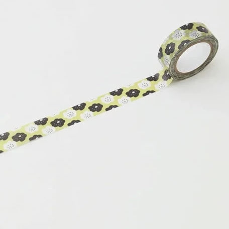 x SOU SOU - 15mm Roll of Tape - Smile Flowers - Green