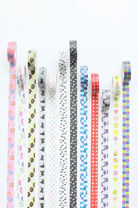 x SOU SOU - 15mm Roll of Tape - Smile Flowers - Green