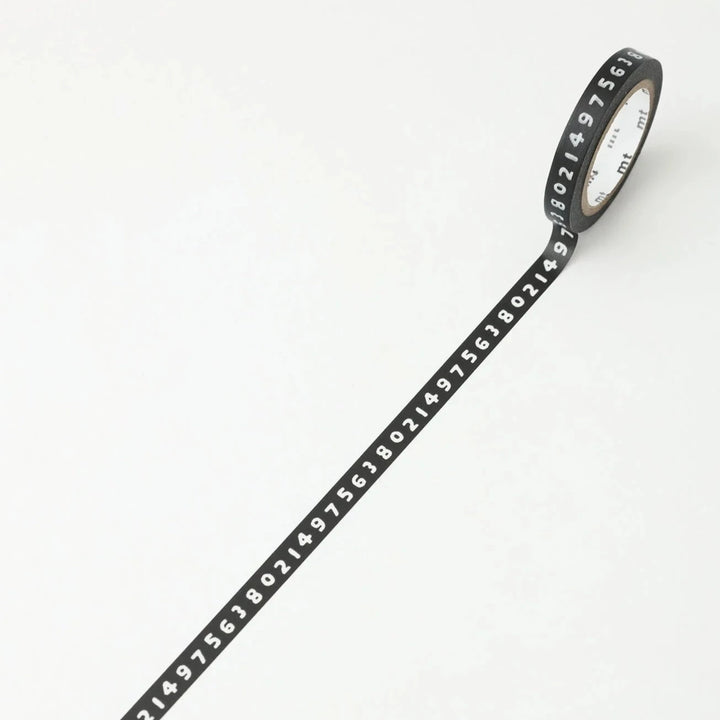 x SOU SOU - 7mm Roll of Tape - Numbers - Black