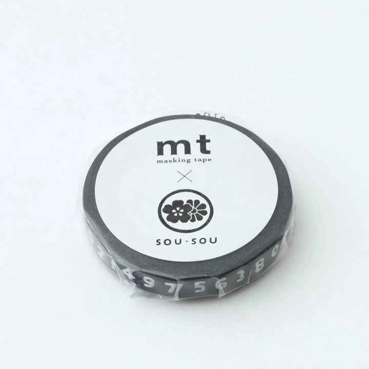 x SOU SOU - 7mm Roll of Tape - Numbers - Black