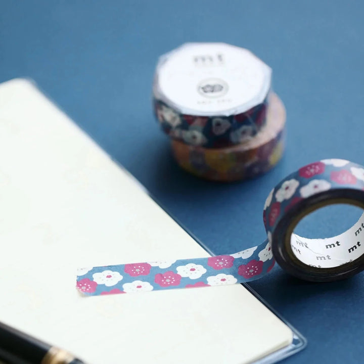 x SOU SOU - 15mm Roll of Tape - Smile Flowers - Navy Blue