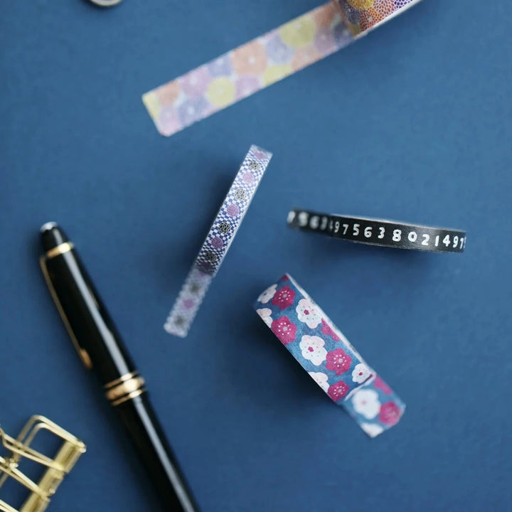 x SOU SOU - 15mm Roll of Tape - Smile Flowers - Navy Blue
