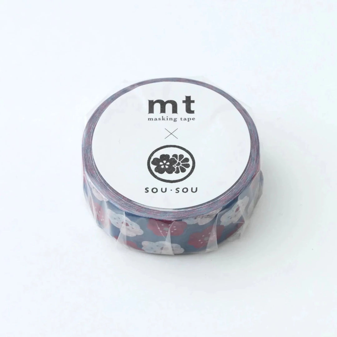x SOU SOU - 15mm Roll of Tape - Smile Flowers - Navy Blue