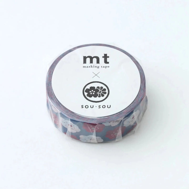 x SOU SOU - 15mm Roll of Tape - Smile Flowers - Navy Blue