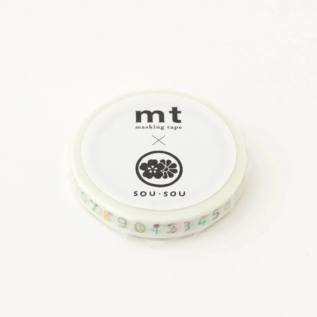 x SOU SOU - 7mm Roll of Tape - Floral Numbers