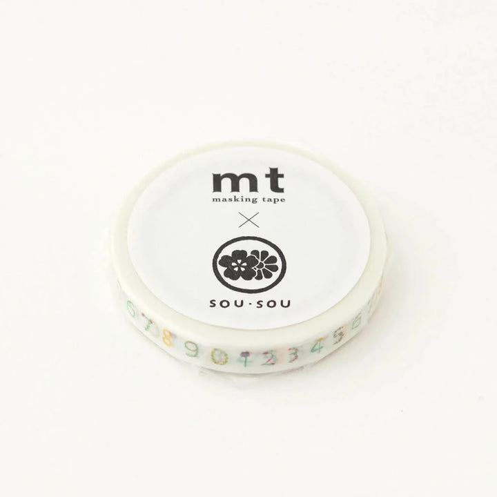 x SOU SOU - 7mm Roll of Tape - Floral Numbers