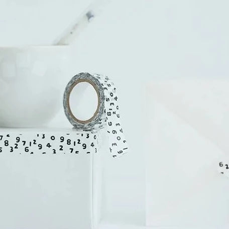x SOU SOU - 15mm Roll of Tape - Numbers - White