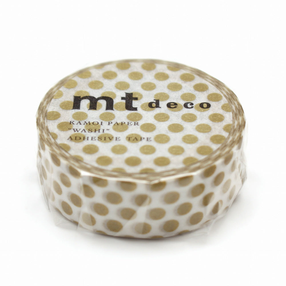 15mm Roll of Tape - Dots - Gold