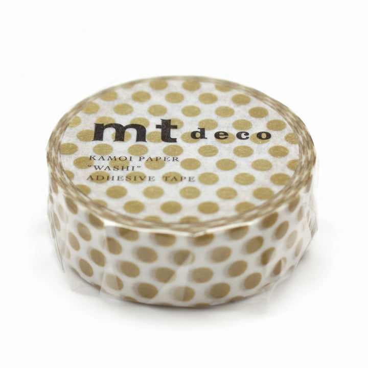 15mm Roll of Tape - Dots - Gold