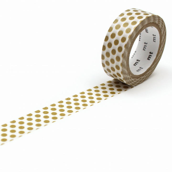 15mm Roll of Tape - Dots - Gold