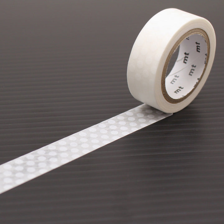 15mm Roll of Tape - Dots - White