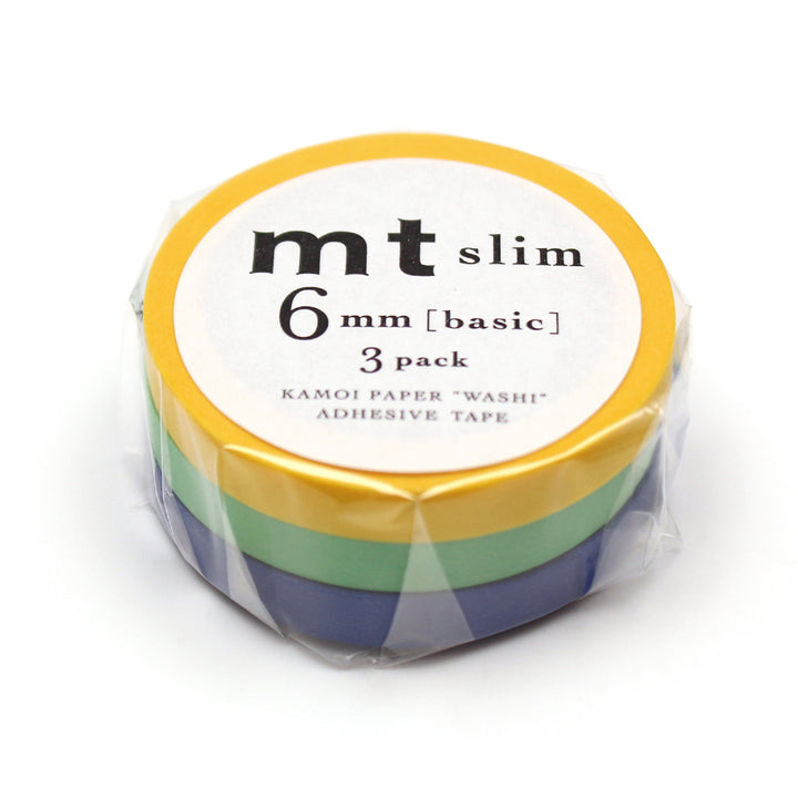 6mm Slim Tape - Set of 3 - Yellow / Green / Blue