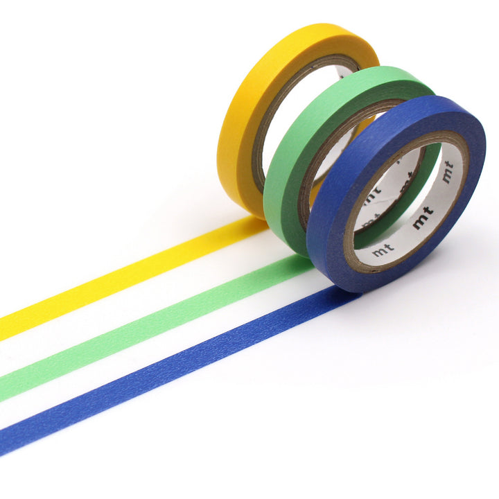 6mm Slim Tape - Set of 3 - Yellow / Green / Blue