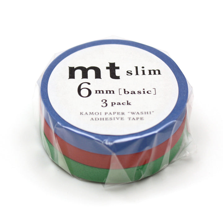 6mm Slim Tape - Set of 3 - Blue / Maroon / Green
