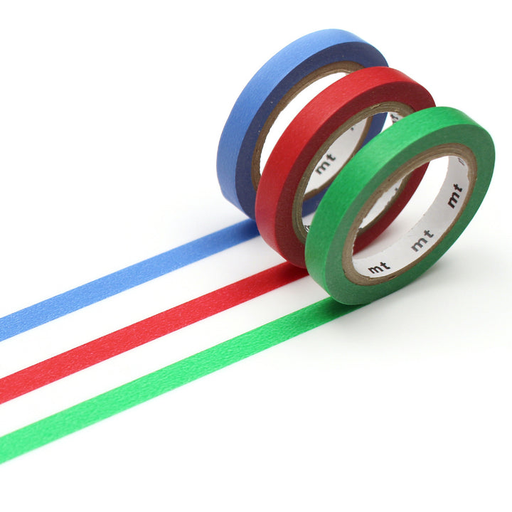 6mm Slim Tape - Set of 3 - Blue / Maroon / Green