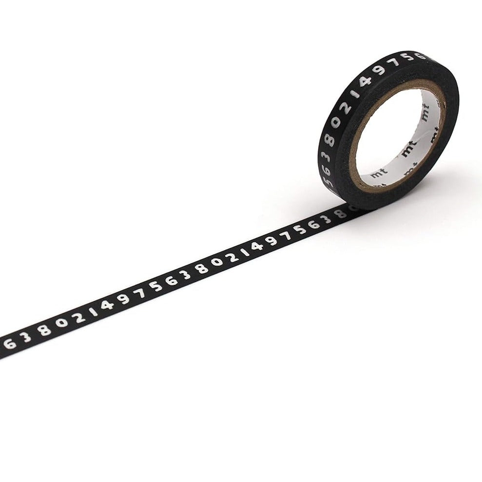 x SOU SOU - 7mm Roll of Tape - Numbers - Black