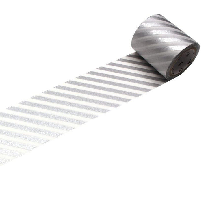 50mm Roll of Tape - Stripes - Silver
