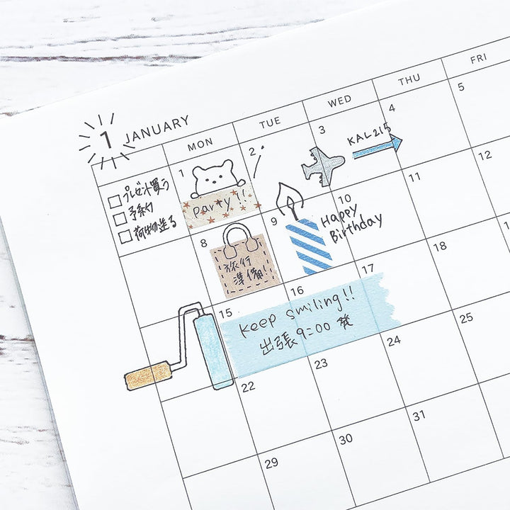 Mastemplate - Washi Tape Cutter + Stencil + Bookmark - Schedule