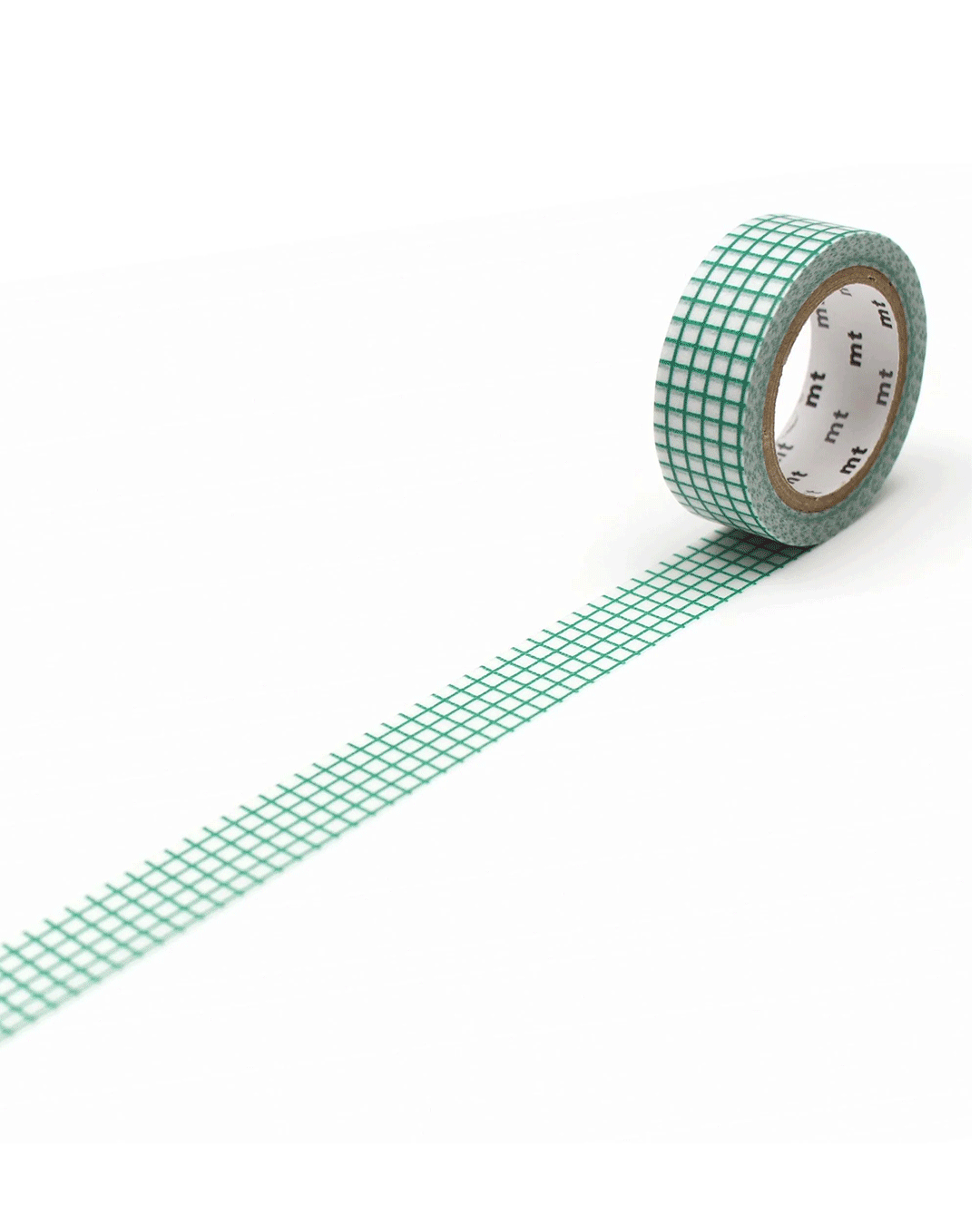 15mm Roll of Tape - Grid - Green