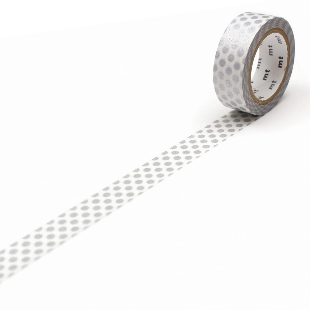 15mm Roll of Tape - Dots - Silver