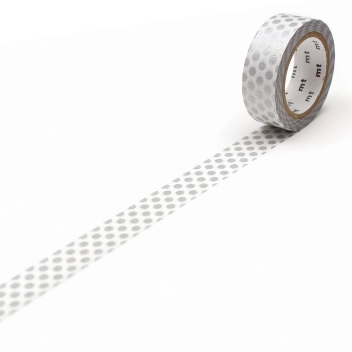 15mm Roll of Tape - Dots - Silver