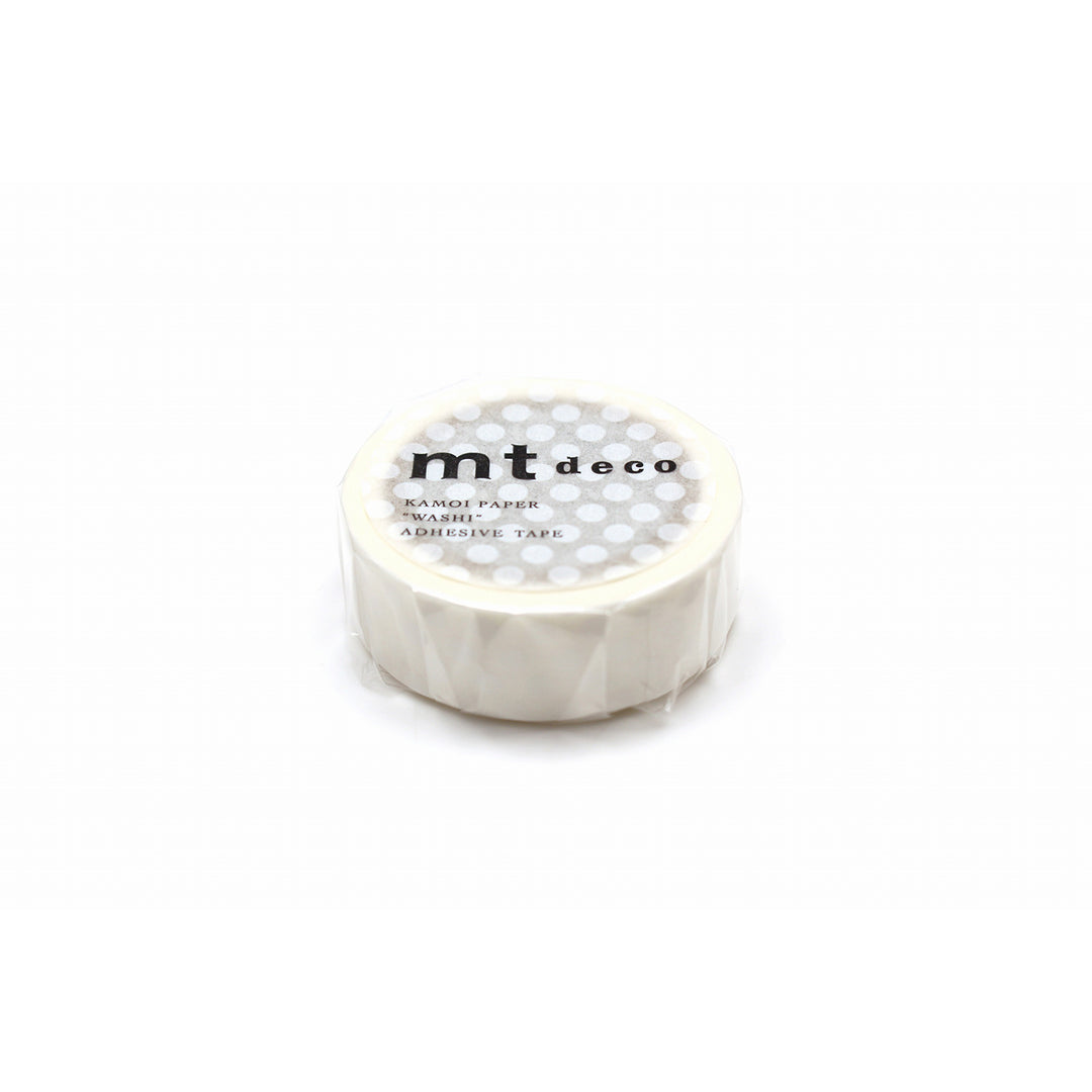 15mm Roll of Tape - Dots - White