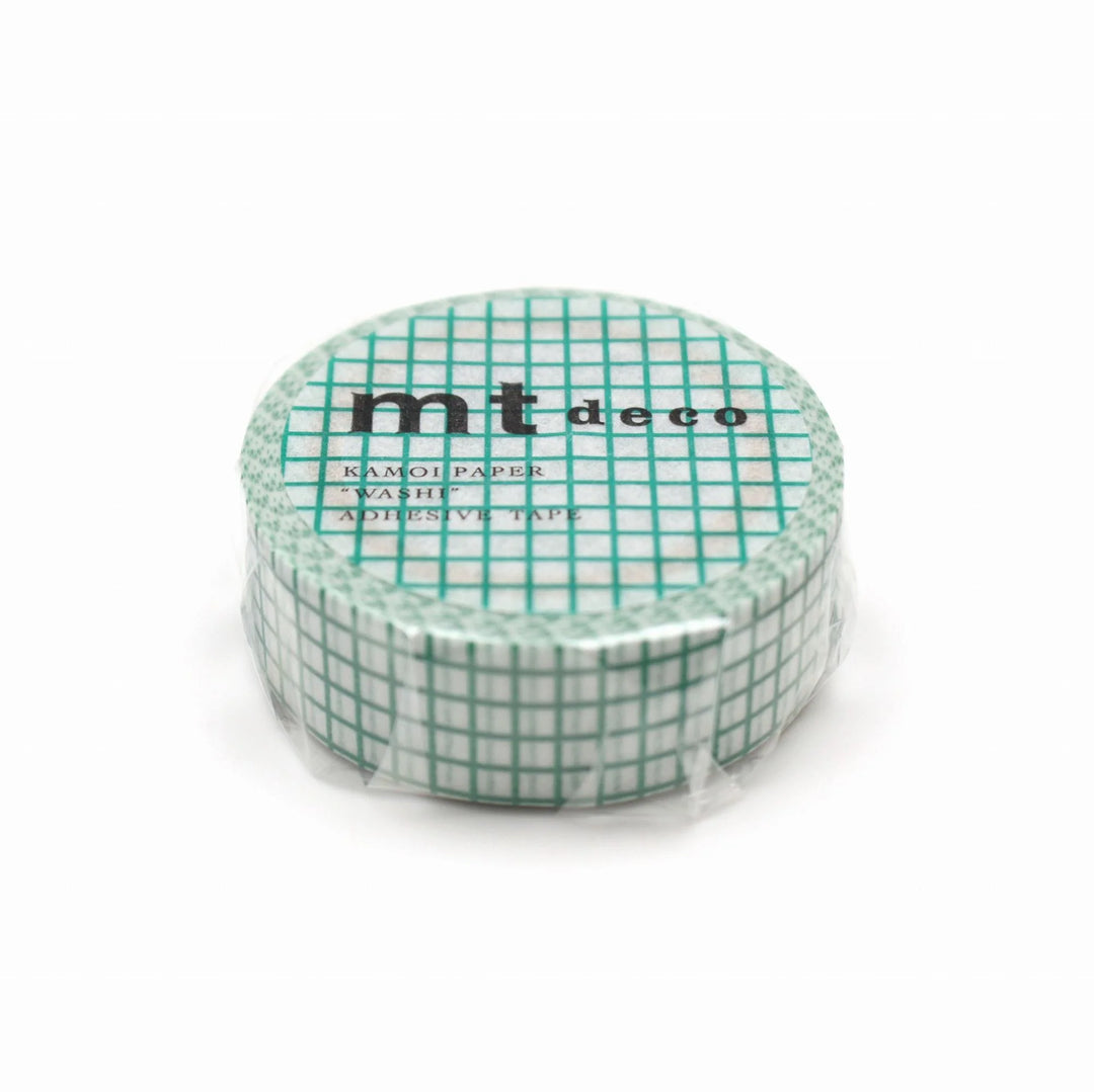 15mm Roll of Tape - Grid - Green