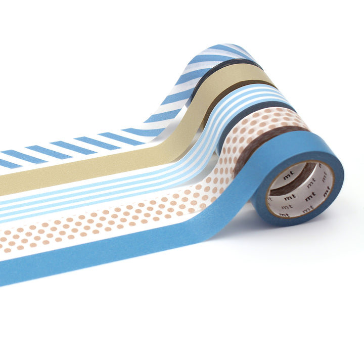 Boxed Set of 5 Tapes - Soft Blue & Gold