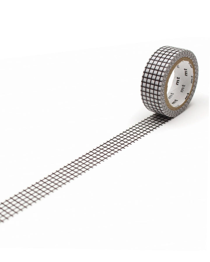 15mm Roll of Tape - Grid - Black