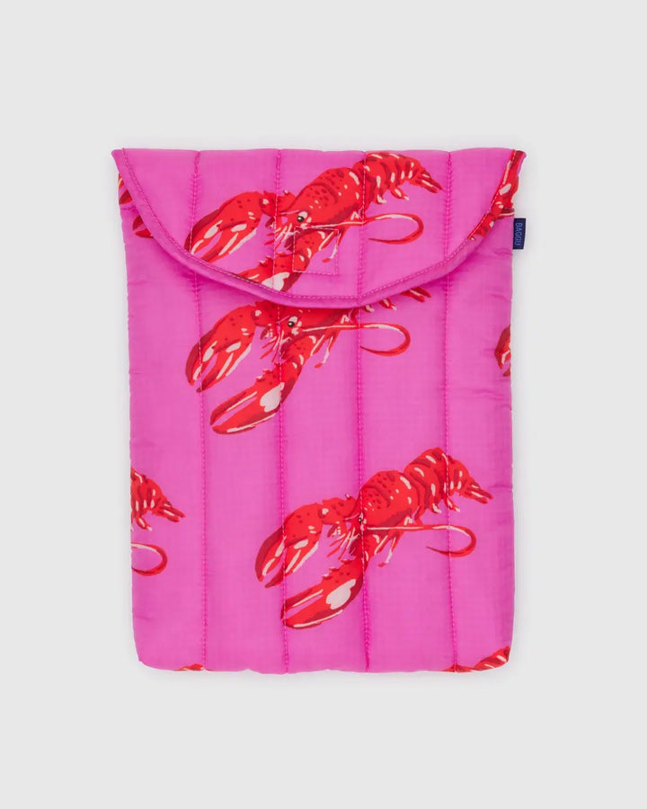 Puffy Laptop Sleeve 13" - Pink Lobster