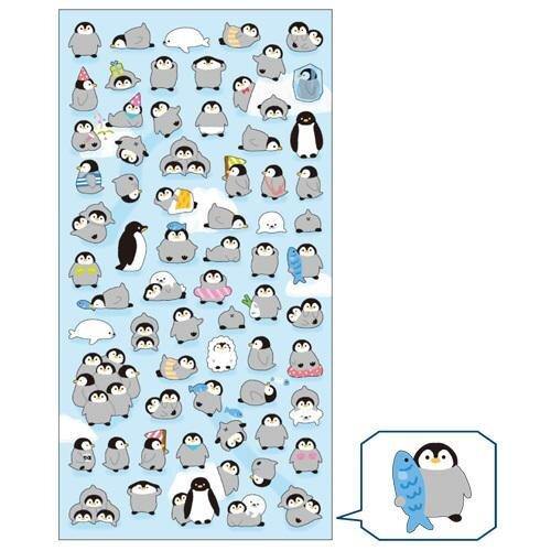 PuchiPuchi Seal Stickers - Penguins - tactile sensibility