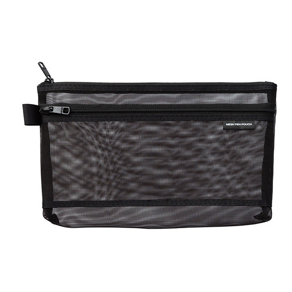 Mesh Pencil Case Pouch Medium Black • Midori • TACTO Studio