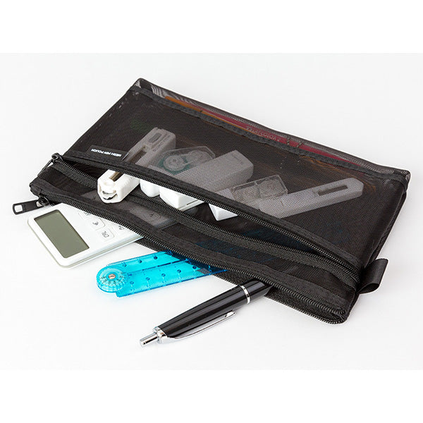 Mesh Pencil Case Pouch - Medium - Black