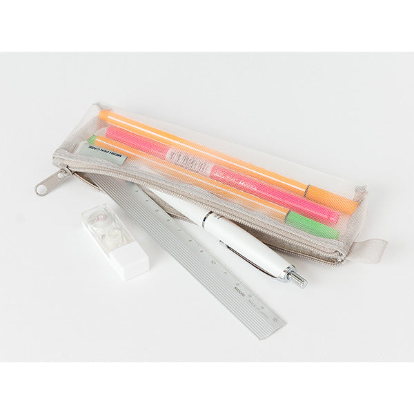 Mesh Pencil Case Pouch - Small - Grey