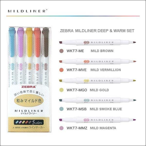 Mildliner Highlighter Markers Set of 5 - Warm - tactile sensibility