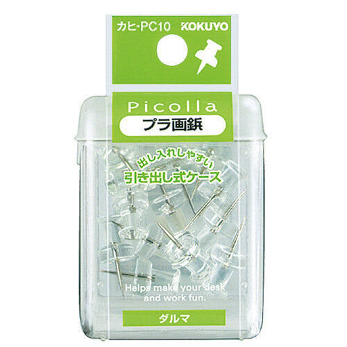 Picolla Plastic Thumbtacks – Daruma Type – Clear – 15 pcs