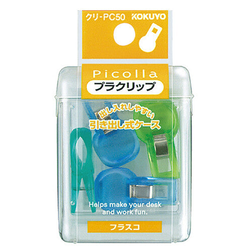 Picolla Plastic Clips – Flask Shape Mini Clips – Blue Mix