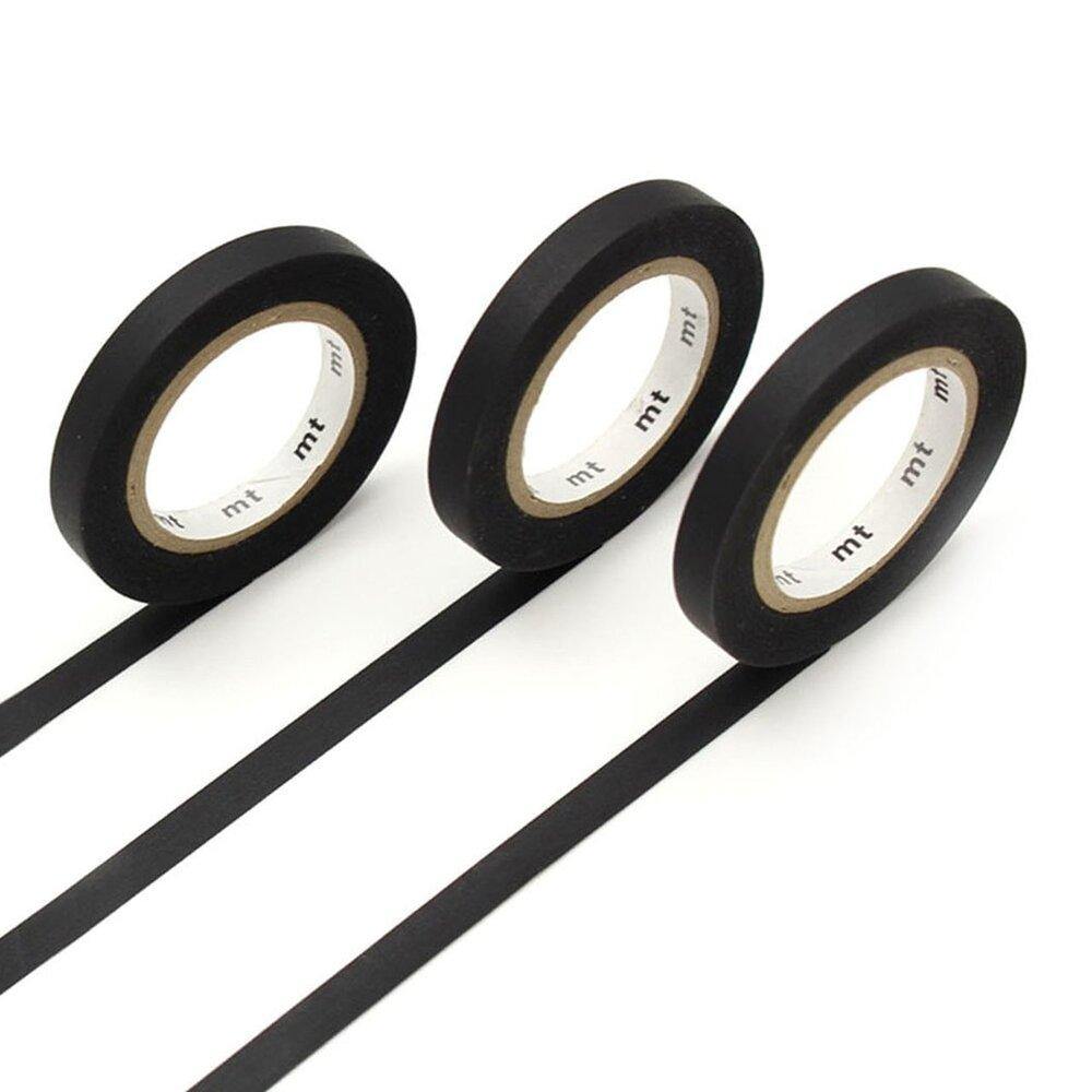 6mm Slim Tape - Pack of 3 - tactile sensibility #colour_matte-black