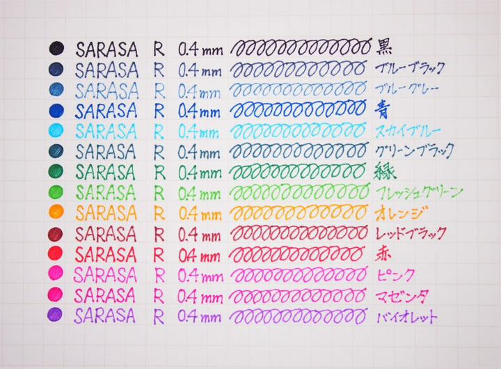 Sarasa R - Retractable Gel Pens - 0.4 - Single Pen