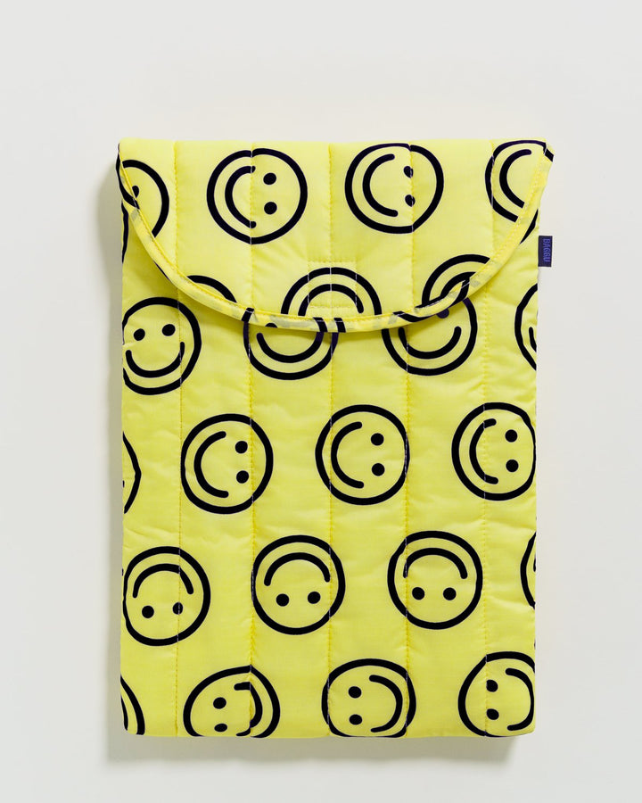 Puffy Laptop Sleeve 16" Case - Yellow Happy