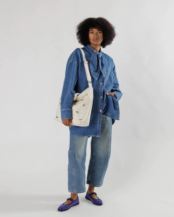Horizontal Duck Bag - Embroidered Ditsy Floral