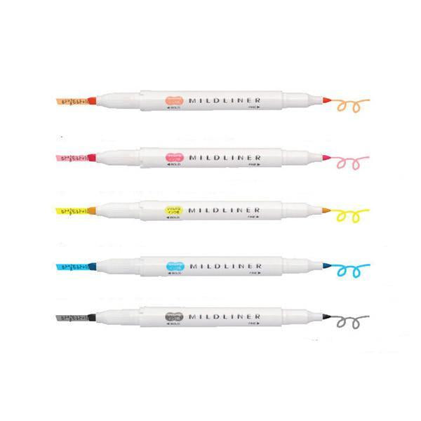 Mildliner Highlighter Markers Set of 5 - Friendly