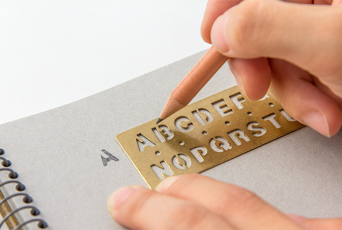 Brass Alphabet Template Bookmark