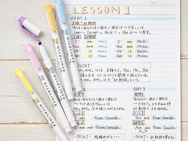 Mildliner Highlighter Markers Set of 5 - Gentle