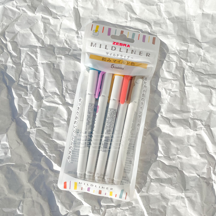 Mildliner Highlighter Markers Set of 5 - Warm