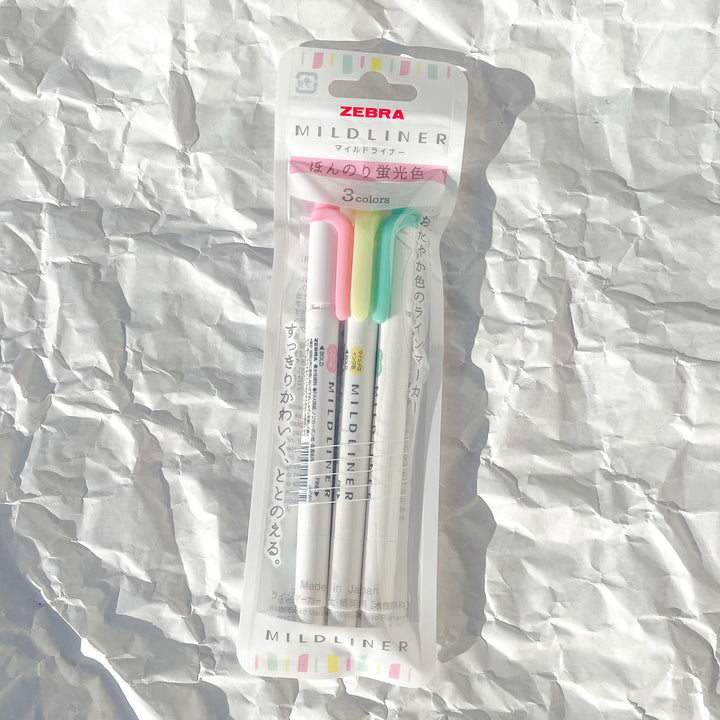 Mildliner Highlighter Markers - Set of 3 or 5 - Light Fluorescent