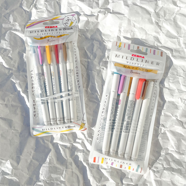 Mildliner Highlighter Markers Set of 5 - Warm